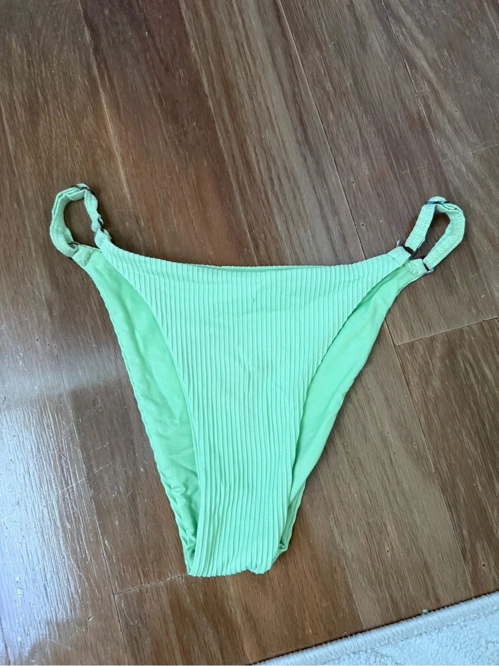 Monday Swimwear Ribbed Barbados Bikini Bottom - Lime
